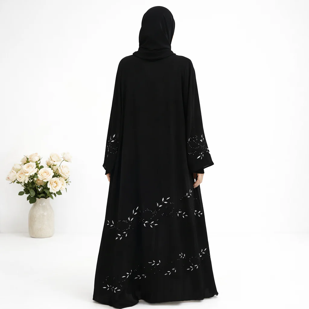 Midnight Embroidered Abaya
